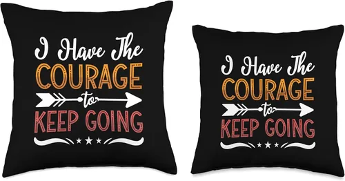 Vista 3 de Mental Health Designs for Coffee Drinker I Have The Courage Coffee Anxiety Awareness Mental Health Throw Pillow, 16x16, Multicolor