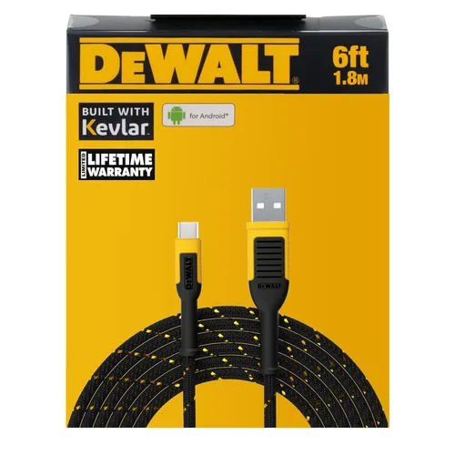 Vista 38 de DEWALT Heavy Duty USB C Cable (USB 2.0, Black, 1 feet)