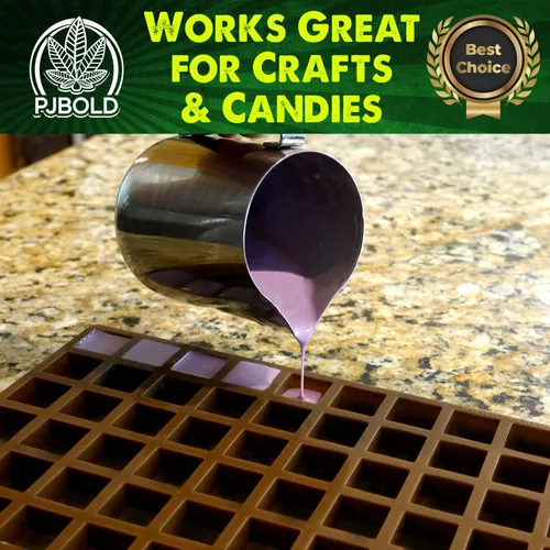 Vista 3 de Molde cuadrado de silicona para dulces, 266 cavidades, 2 mL