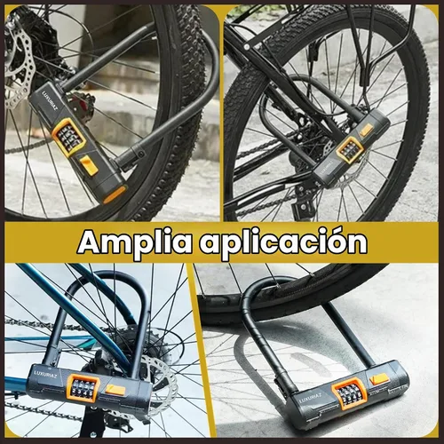 Vista 7 de Cerradura de bicicleta resistente con cable de acero de 5 pies, combinación reiniciable de 4 dígitos, bloqueo de cable duradero para protección