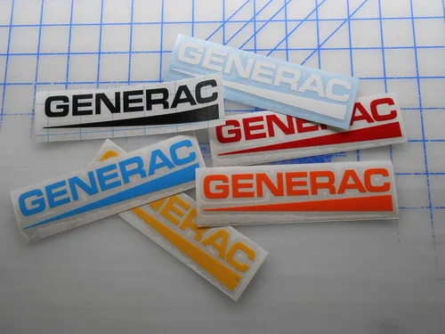 Vista 2 de Calcomanía de vinilo compatible con productos GENERAC (3 x .75 pulgadas, azul ártico)