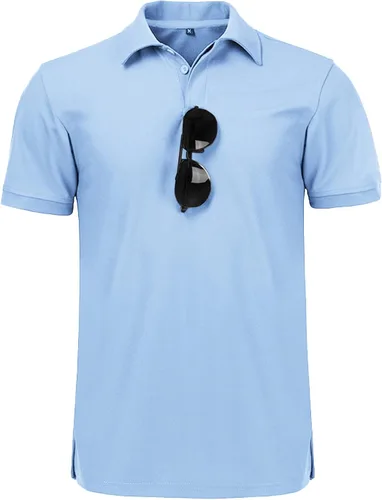 Vista 2 de LLdress Polo de golf para hombre, manga corta, casual, para verano, deportes al aire libre, camiseta de tenis