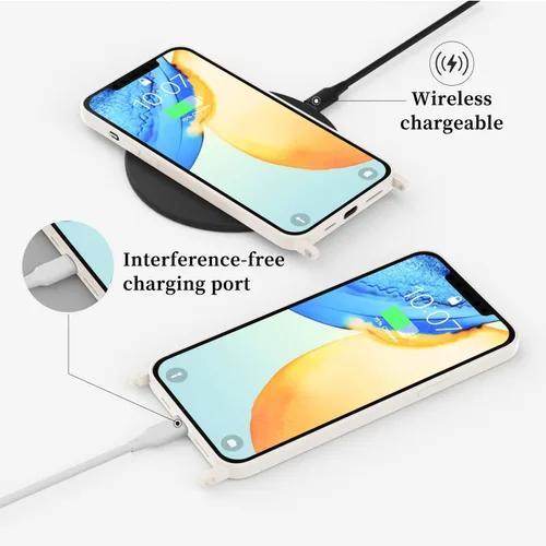 Vista 24 de Funda compatible con iPhone 8 Plus, iPhone 7 Plus/6 Plus/6S Plus con cordón, funda cruzada para iPhone con correa ajustable de silicona para iPhone