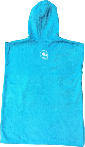 Vista 3 de Curve Bata de natación para niños, poncho de playa de surf en toalla con capucha 100% algodón con mangas ajustables (aguamarina, adolescente)