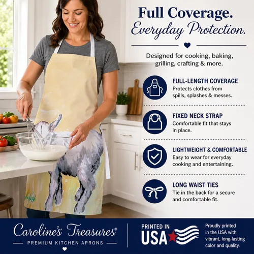 Vista 3 de Caroline's Treasures Apron Cooking Kitchen Server Baking Crafts Gardening for Adult Women Men, Unisex, Large, Multicolor