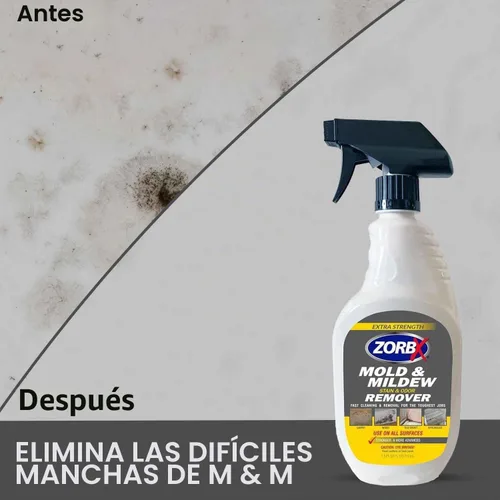 Vista 7 de ZORBX Extra Strength M&M Remover and Cleaner - Spray limpiador sin lejía Fórmula sin exfoliante Removedor de olores multiusos para alfombras