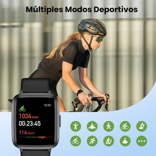 Vista 5 de LIVIKEY Reloj de seguimiento de actividad física con monitor de frecuencia cardíaca, rastreador de actividad con podómetro, monitor de sueño
