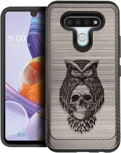 Vista 12 de CasesOnDeck - Carcasa compatible con LG K51 / LG Reflect/LG Q51 [armadura cepillada] resistente protección negro mate (ancla)