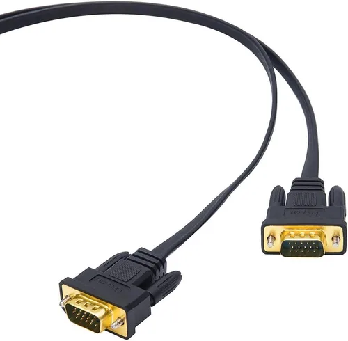 Vista 5 de DTech 32.8 ft ultra delgado monitor de computadora VGA cable largo 32 pies macho a macho 15 pines conector estándar SVGA cable negro