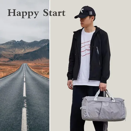 Vista 7 de YESYBC Bolsa de viaje de gimnasio para mujeres y hombres, bolsa de transporte para fin de semana para mujeres con compartimento para zapatos