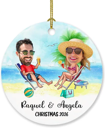 Vista 15 de Foto personalizada, adorno de matrimonio de nuestra primera Navidad 2023, regalo para novio, novia, señor y señora, foto y calendario, adorno