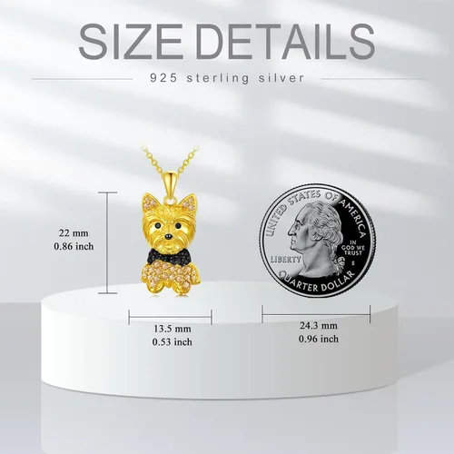 Vista 102 de Collares con colgante de perro de plata de ley S925 – 24 razas corgi/husky/labrador/pastor para mujer