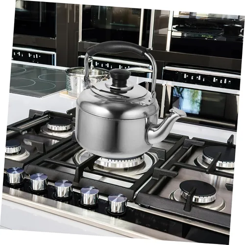 Vista 3 de YARNOW Hervidor de té de acero inoxidable, hervidor de té silbido en la parte superior de la estufa, tetera para estufa, mango ergonómico