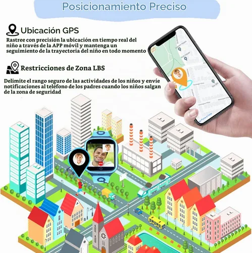 Vista 4 de TEZILON 4G - Reloj inteligente con GPS para niños y niñas Azul