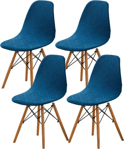 Vista 47 de HAOYONG Fundas para silla de comedor modernas de mediados de siglo, funda estampada para silla sin brazos, fundas elásticas para cocina, oficina