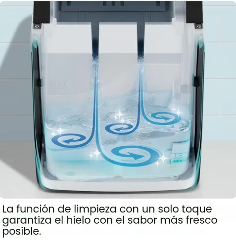 Vista 8 de ICEMAN - Máquina para hacer hielo de doble tamaño para encimera - Máquina de hielo portátil, máquina de hielo grande y pequeña con autolimpieza, 9