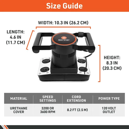 Vista 6 de Body Sport Masajeador Profesional de Doble Velocidad Terapéutico y Vibración para Alivio del Dolor y de los Músculos Adoloridos – Herramienta