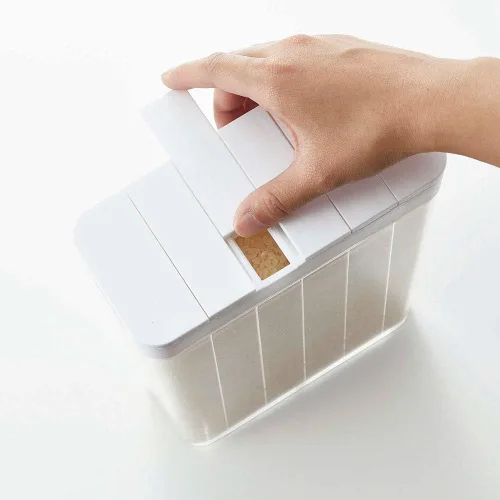 Vista 6 de Yamazaki Home Tower Grain Container almacenamiento y organización de alimentos, tamaño único, blanco