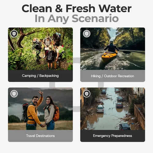 Vista 8 de Sierra Madre - Filtro de agua portátil con pajita – 1000 litros de filtración de agua para senderismo, camping, viajes - Ideal para hidratación