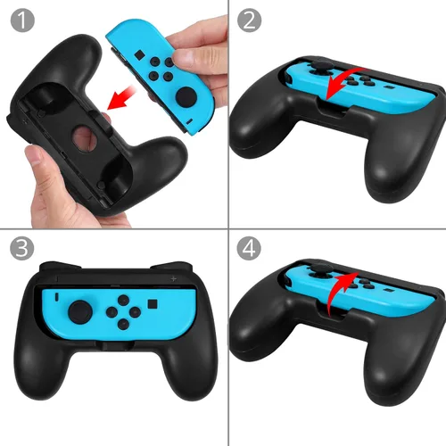 Vista 6 de LiNKFOR 3 in 1 Joy-Con Accessories Bundle for Nintendo Switch Tennis Racket for Mario Tennis Aces Game Grips Handle for Nintendo Switch Joy-Con