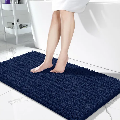 Vista 39 de Yimobra Alfombras de Baño Antideslizantes Lavables - Alfombra de Baño de Chenilla Ultra Suave Absorbente, Alfombra Peluda de Secado Rápido para Negro