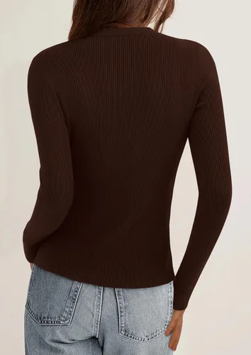 Vista 6 de PRETTYGARDEN Suéteres tipo cárdigan ligeros de otoño para mujer Marrón