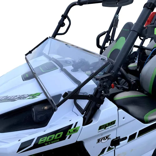 Vista 4 de Kawasaki Teryx 4 Parabrisas (2015) Plegable completo Resistente a los arañazos Extremadamente versátil Policabonato Lexan MR10 premium