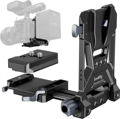 Vista 10 de SmallRig Placa de batería de montaje en V con doble placa de liberación rápida para Arca, almohadilla de pecho QR, varillas de 0.591 in, placa