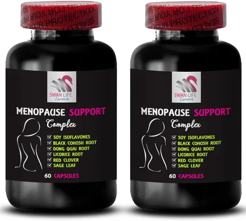 Vista 5 de Suplementos de menopausia para mujeres: píldoras de menopausia para mujeres, trébol rojo, alivio de la menopausia, fruta de casteberry, cohosh