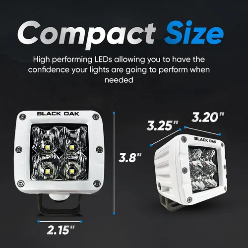 Vista 6 de Black Oak Luz LED Pro Series 3.0 Marine POD de 2 pulgadas: inundación 40W XM-L2 (1 paquete), incluye soportes y arnés de cableado, iluminación