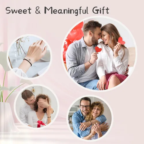 Vista 6 de Pulseras PZXHRY para pareja, mejores amigos, madre e hija, amistad, pulsera a juego para él, ella, mejor amiga, mamá, hija, cumpleaños, Navidad