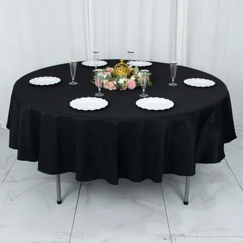 Vista 2 de Efavormart - Mantel redondo de poliéster de 90 pulgadas sin costuras de calidad comercial para banquetes de boda, restaurante