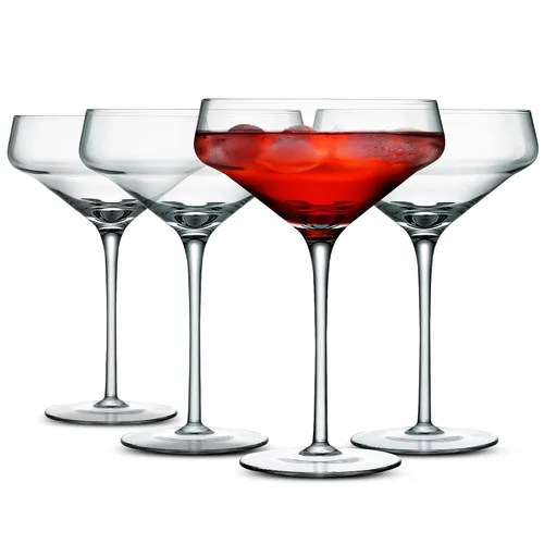 Vista 8 de NutriChef Kitchen Elegant Crystal - 16 vasos de Martini sin plomo, aptos para lavavajillas, 10 onzas, 4.88 pulgadas de diámetro, soplados a mano