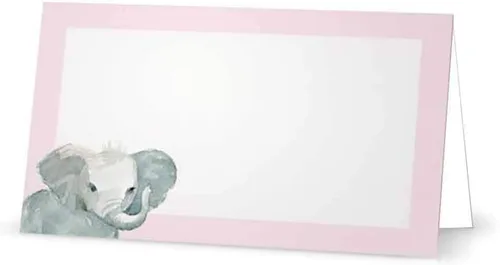 Vista 6 de Baby Elephant - Tarjetas de lugar - Artículos de papelería para eventos (10, azul pastel)