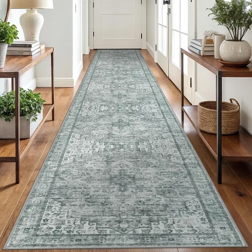 Vista 116 de SIILOOM Alfombra lavable de 2 x 3 pies, alfombra suave color taupe ceniza para entrada, tapete antideslizante para puerta de interior, tapete