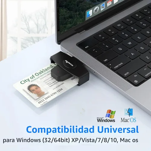 Vista 3 de USB C DOD Militar USB Acceso Común CAC Lector de Tarjetas Inteligentes y Lector de Tarjetas SIM ID CAC Lector de Tarjetas Compatible con Mac