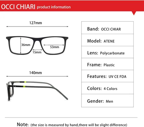 Vista 6 de OCCI CHIARI Gafas de moda Marco Gafas de computadora Gafas Hombres