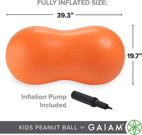 Vista 2 de Gaiam Kids Peanut Ball Chair, Flexible Seating for Classroom Naranja