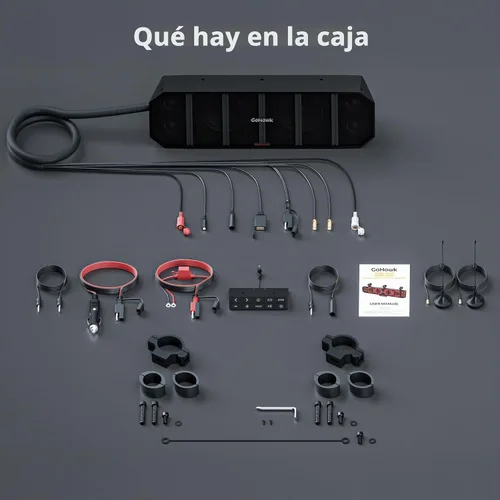 Vista 9 de GoHawk Barra de sonido UTV de 17 pulgadas y 6 altavoces con Bluetooth