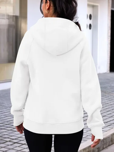 Vista 5 de Trendy Queen Sudaderas con capucha y cremallera para mujer, sudaderas de forro polar, sudaderas con bolsillos, ropa de invierno Y2K