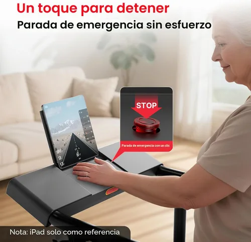 Vista 3 de YESOUL Treadmill for Seniors with Long Handrails, Emergency Stop Button