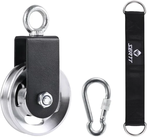 Vista 7 de Rueda de polea de cable para sistema de polea de gimnasio en casa, polea de gimnasio de aleación de aluminio mejorada de 3.543 in para una carga