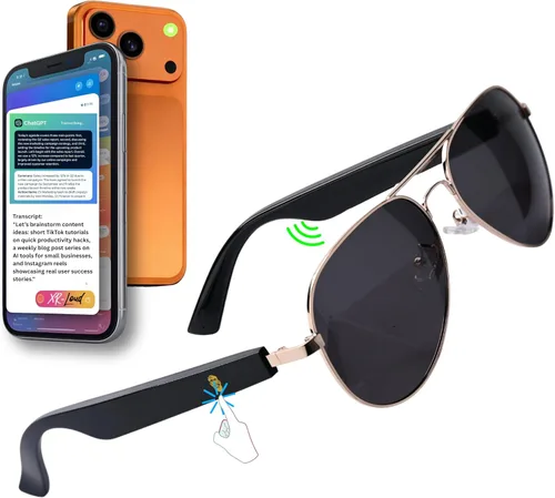 Vista 12 de XR Loud™ Lentes de sol de aviador Bluetooth para hombres y mujeres, lentes de audio inteligentes polarizados UV400 con altavoces de oreja abierta