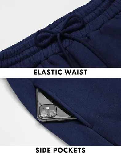 Vista 3 de Pinspark Pantalones deportivos con forro polar para mujer, para invierno y otoño, pantalones deportivos casuales holgados con bolsillos