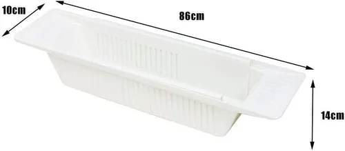 Vista 3 de TOPINCN Bandeja de bañera, bandeja de bañera ampliable, bandeja de baño, bandeja de bañera, puente de ducha, estantes organizadores, accesorios
