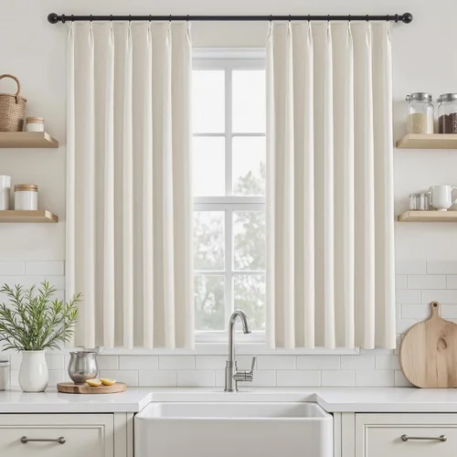 Vista 32 de UHITECH Cortinas plisadas pequeñas de 35 pulgadas de largo, cortinas opacas cortas para ventanas de sótano, aislamiento térmico, cortinas opacas