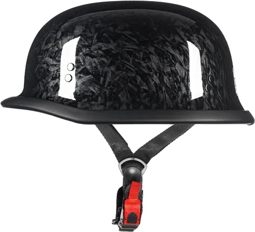 Vista 4 de Cascos de motocicleta de media cara, casco abierto de estilo alemán retro para adultos con aprobación DOT, Modelo-308