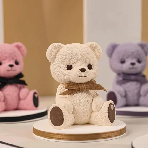 Vista 6 de 2 moldes de resina de silicona de oso – Moldes de vela de resina de oso 3D y jabón para fundición de resina epoxi de animales lindos, fondant