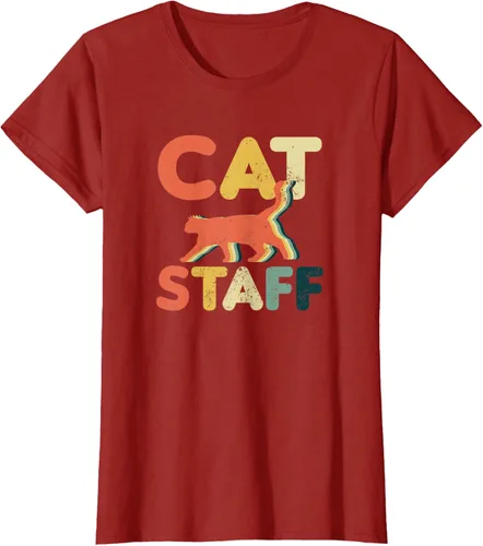 Vista 47 de Cat Servant Design Vintage Retro Staff Gift T-Shirt for Men Women