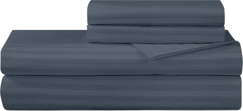 Vista 32 de ROYALE LINENS Juego de sábanas de 300 hilos 100% algodón peinado de fibras largas, 4 piezas, 1 sábana bajera, 1 encimera y 2 fundas de almohada
